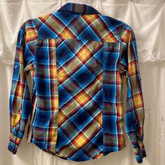 Guess Kids 100% Cotton Plaid Button Down Shirt Boys Size M 10-12 - Picture 2 of 4